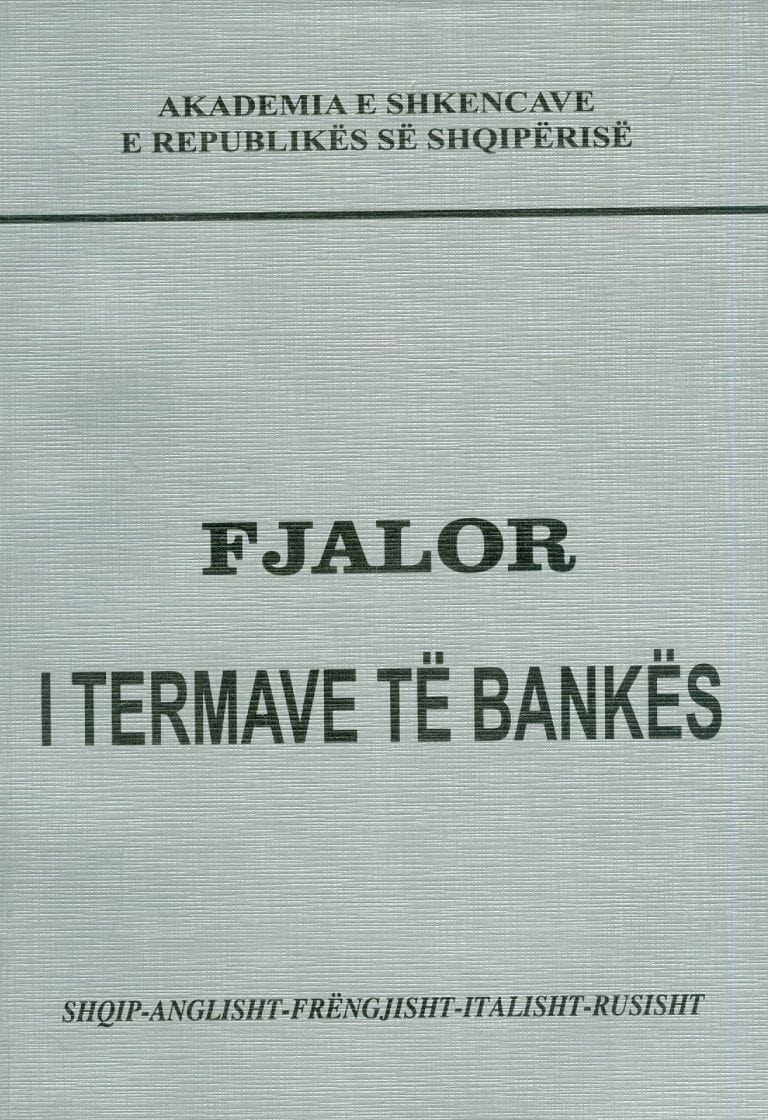 Fjalor i termave te bankes – Akademia e Shkencave