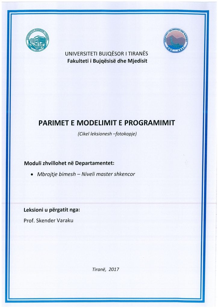 Parimet e modelimit e programimit -Prof.Skender Varaku
